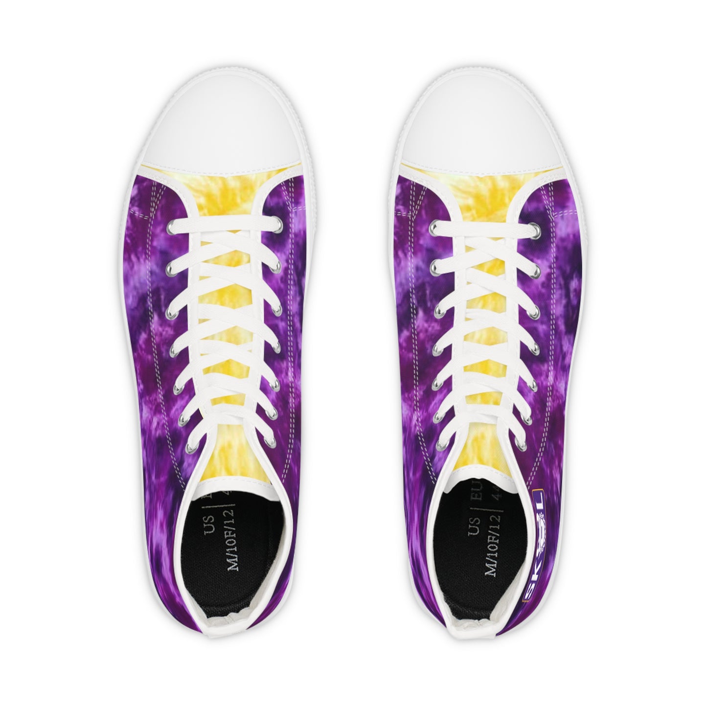 Men's High Top Sneakers - Purple/Gold Tie-Dye