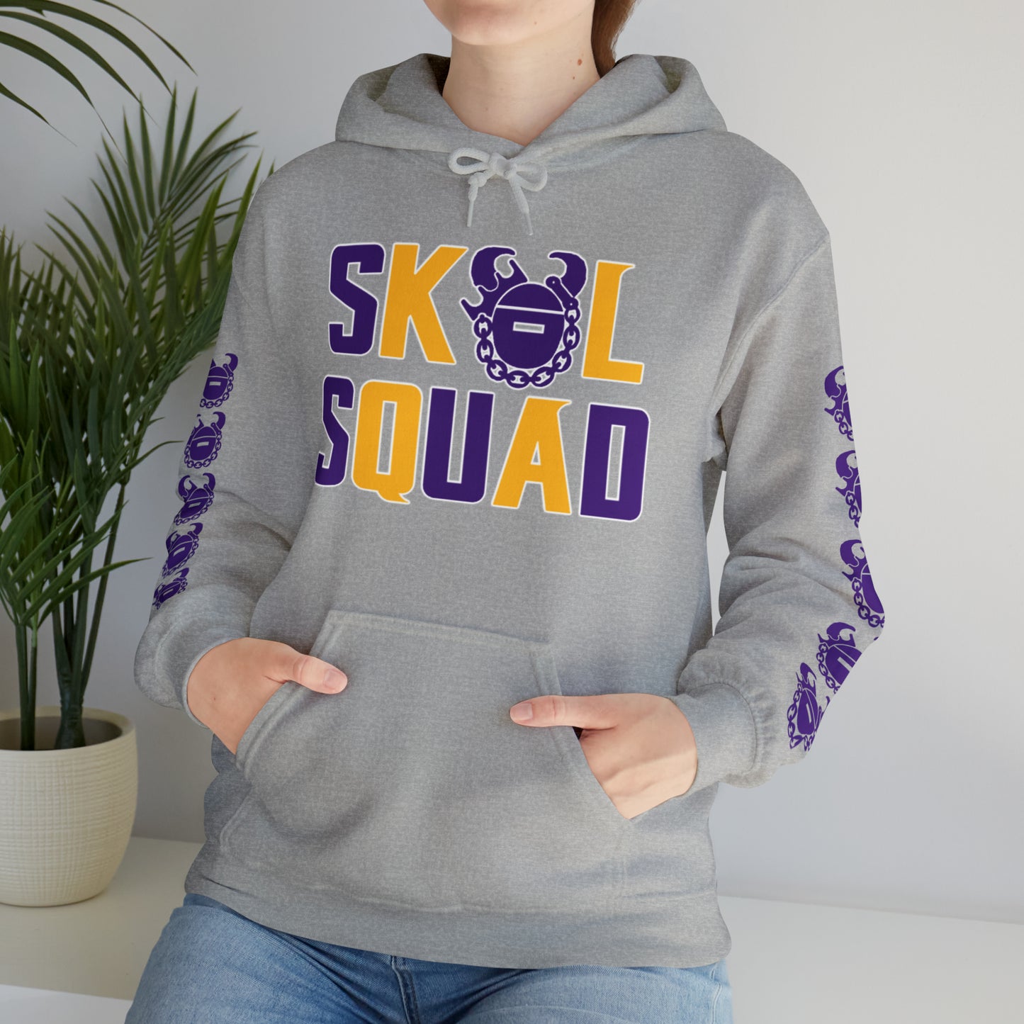 Unisex Heavy Blend™ Hooded Sweatshirt - SQUAD + Game Day Helmet (Sleeves)