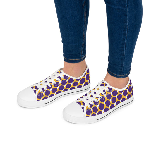 Women's Low Top Sneakers - Purple/Gold Hex