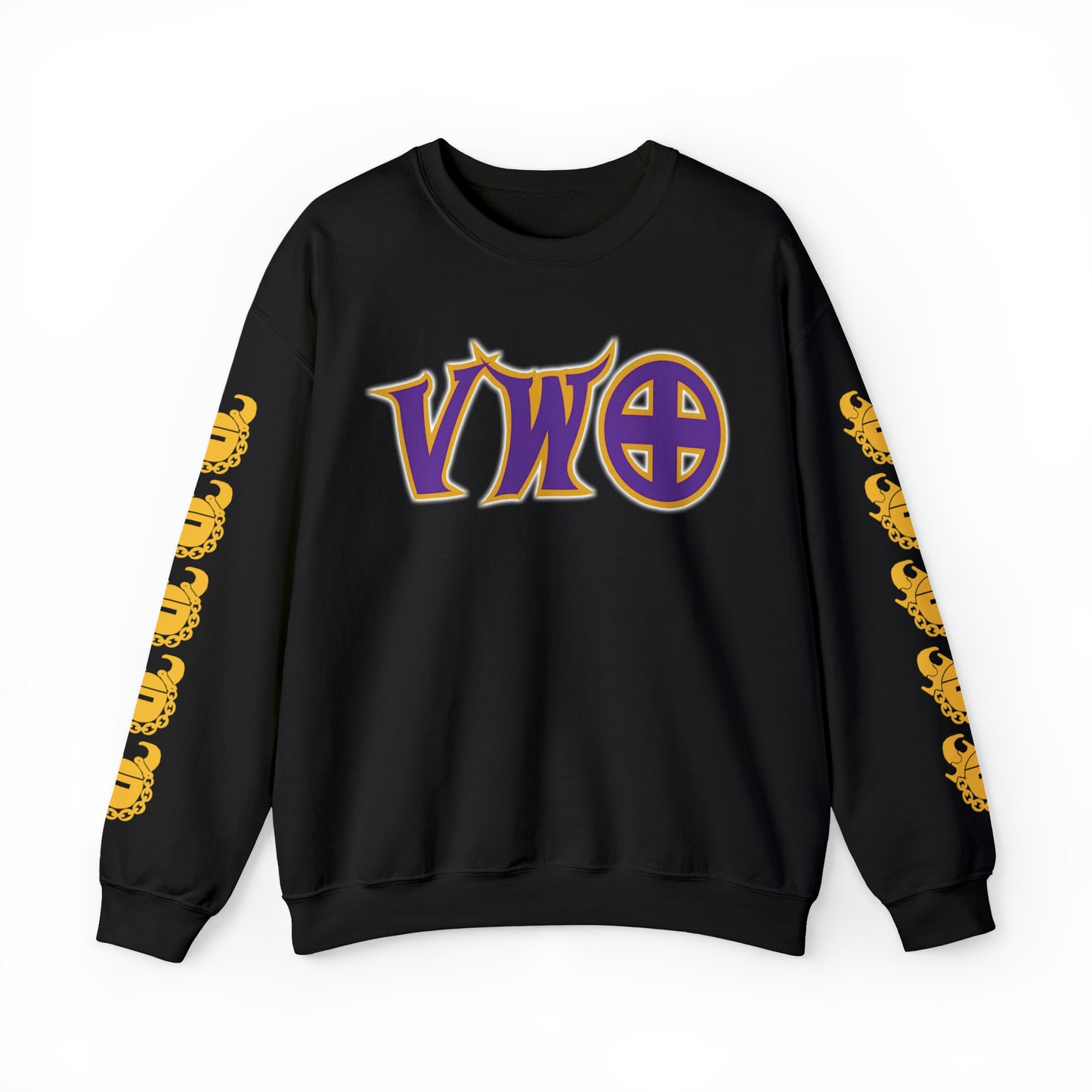 Unisex Heavy Blend™ Crewneck - V-W-O + Game Day Helmet (Sleeves)