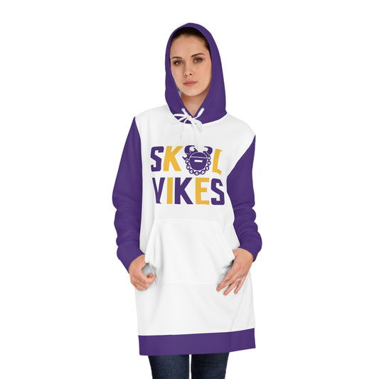 Hoodie Dress - White/Purple - Vikes