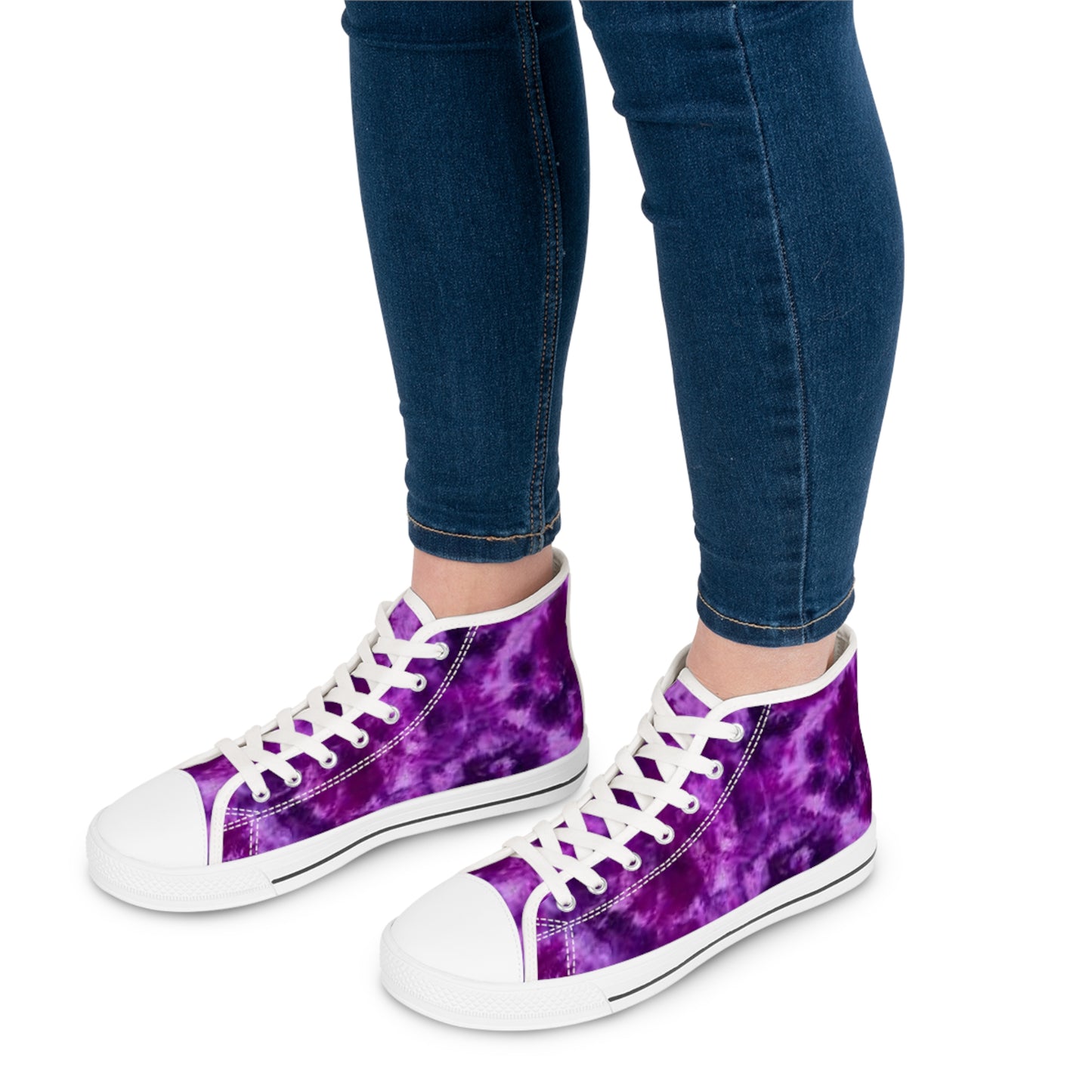 Women's High Top Sneakers - Purple Tie-Dye