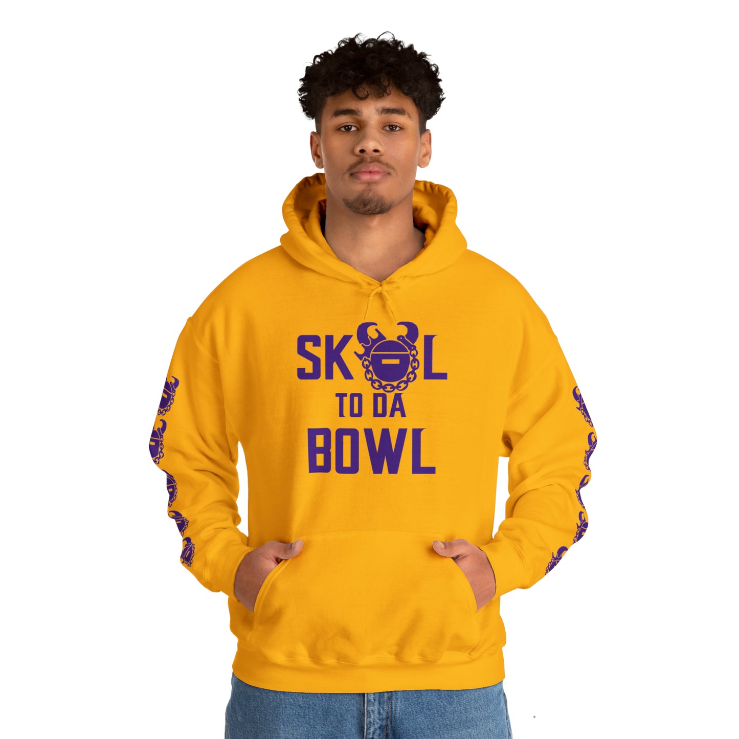 Unisex Heavy Blend™ Hooded Sweatshirt - to da BOWL + Game Day Helmet (Sleeves)