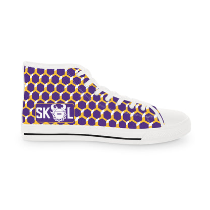 Men's High Top Sneakers - Purple/Gold Hex