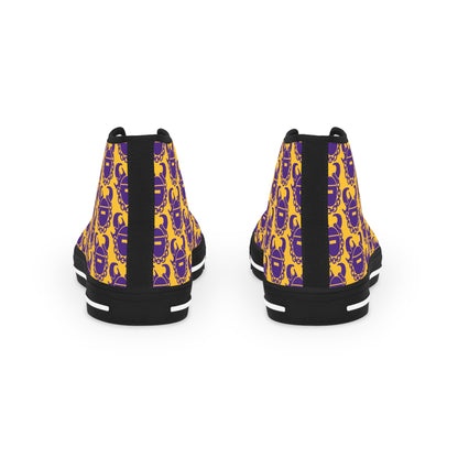 Men's High Top Sneakers - Gold/Purple Helmets