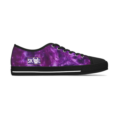 Women's Low Top Sneakers - Purple/Gold Tie Dye