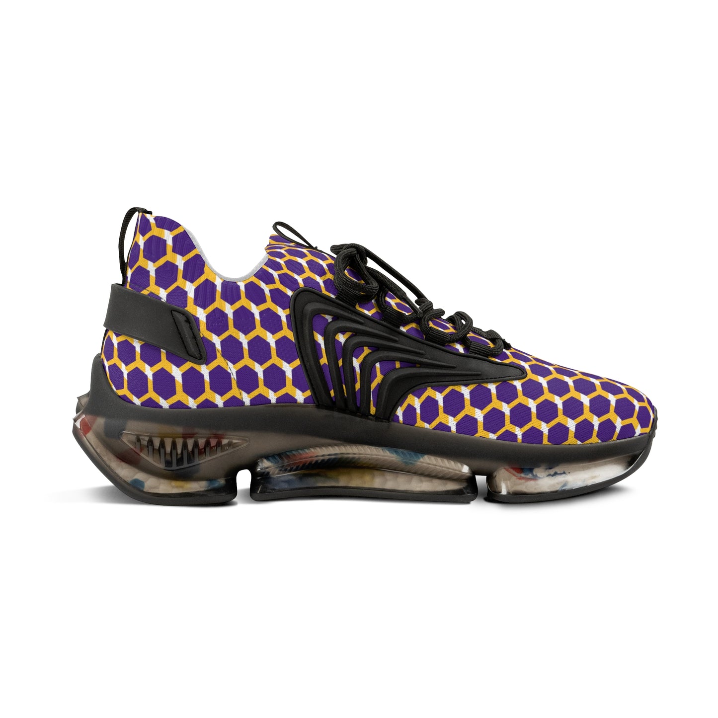 Men's Mesh Sneakers - Purple/Gold Hex