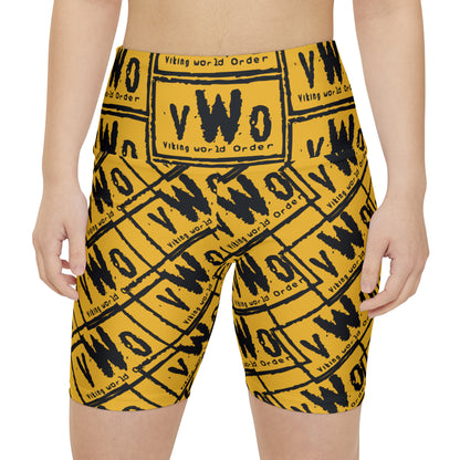 Women's Workout Shorts - Gold/Black - VWO (Framed)