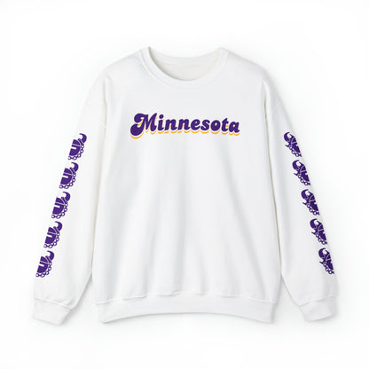 Unisex Heavy Blend™ Crewneck - Minnesota (Retro) + Game Day Helmet (Sleeves)