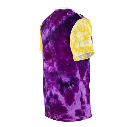 Unisex Cut & Sew Tee - Purple/Gold Tie-Dye - Griddy Dance