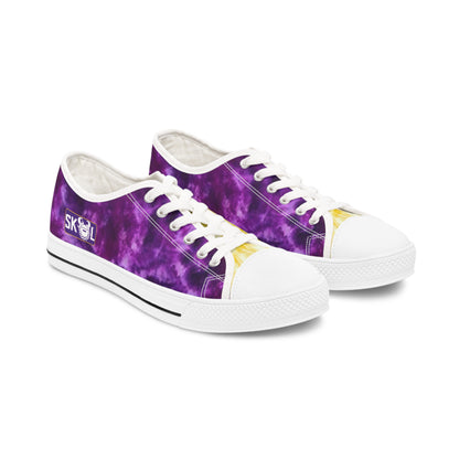 Women's Low Top Sneakers - Purple/Gold Tie Dye