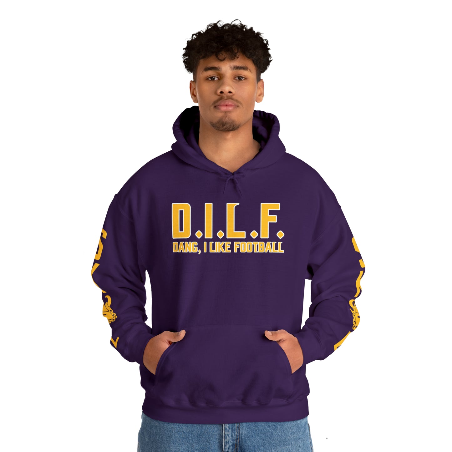 Unisex Heavy Blend™ Hooded Sweatshirt - D.I.L.F. + Original (Sleeves)