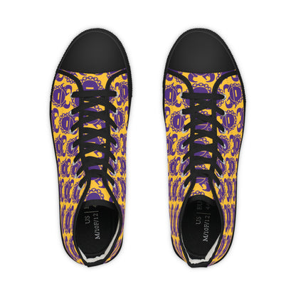 Men's High Top Sneakers - Gold/Purple Helmets