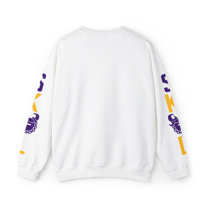 Unisex Heavy Blend™ Crewneck - Married Into This + Game Day Helmet (Sleeves)