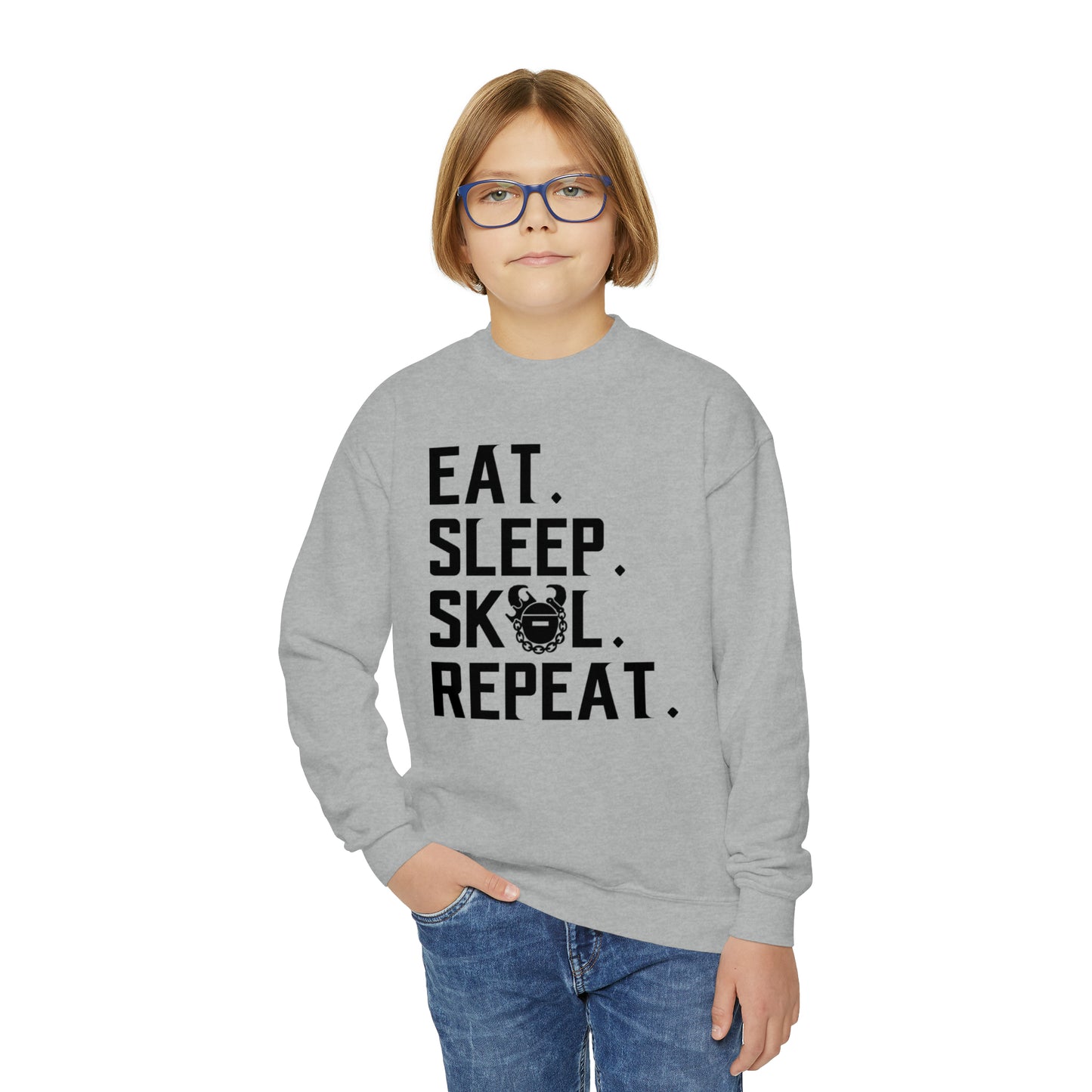 Youth Crewneck - Eat. Sleep. Repeat.