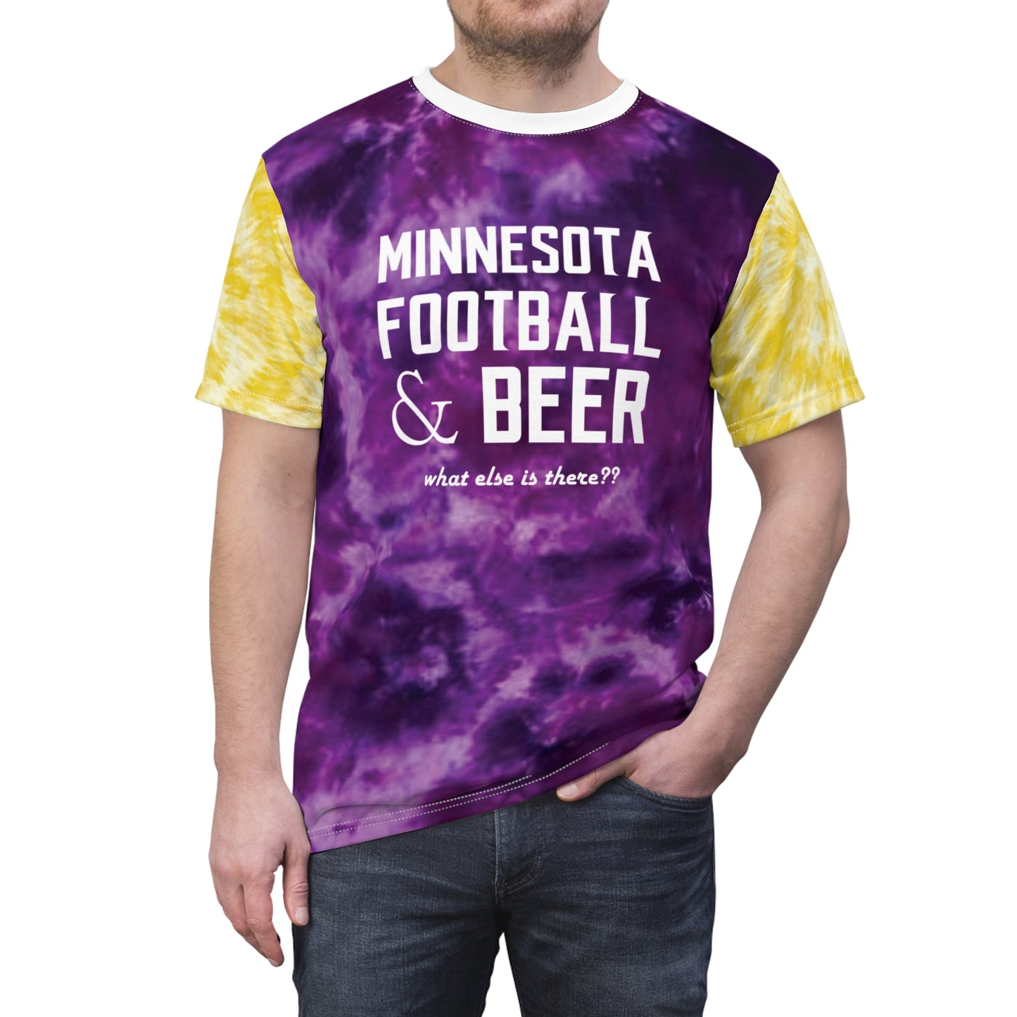 Unisex Cut & Sew Tee - Purple/Gold Tie-Dye - What else is there??