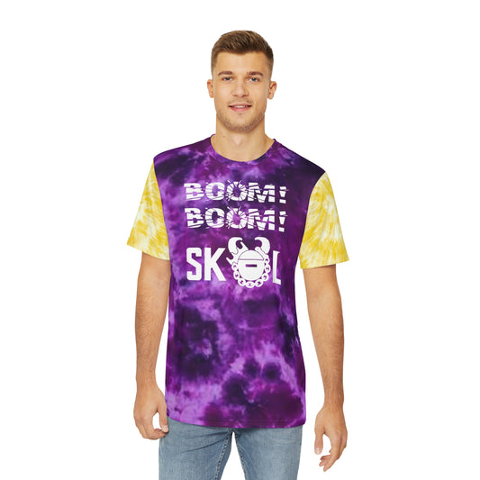 Men's Polyester Tee - Purple/Gold Tie-Dye - BOOM! BOOM!