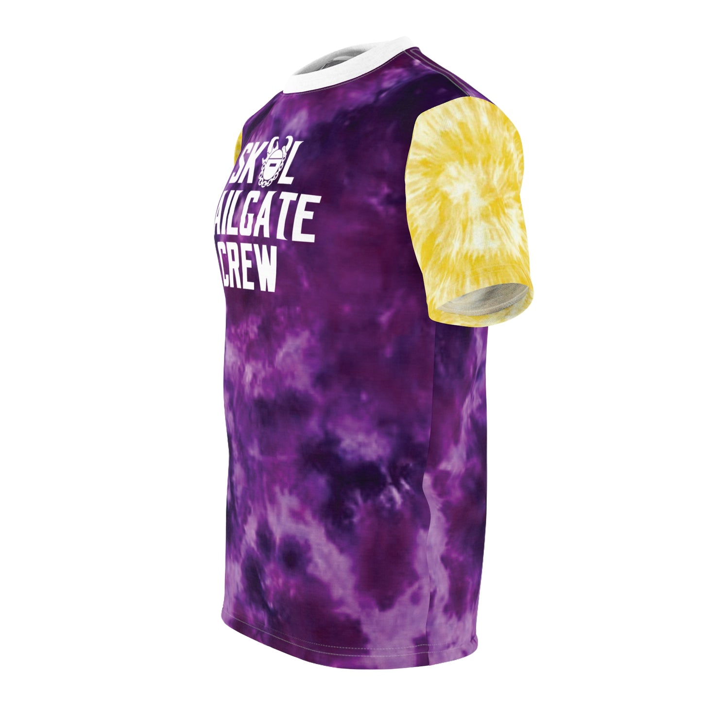 Unisex Cut & Sew Tee - Purple/Gold Tie-Dye - Tailgate Crew