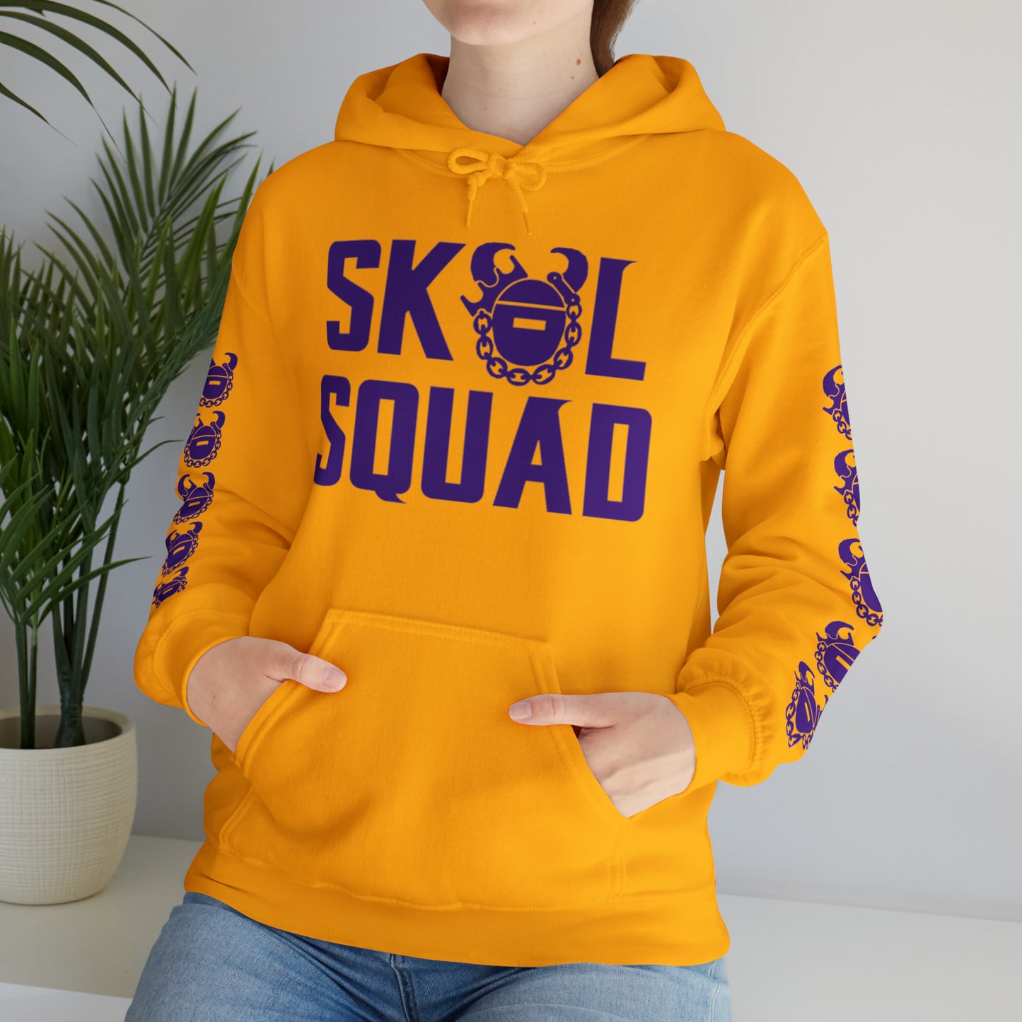 Unisex Heavy Blend™ Hooded Sweatshirt - SQUAD + Game Day Helmet (Sleeves)