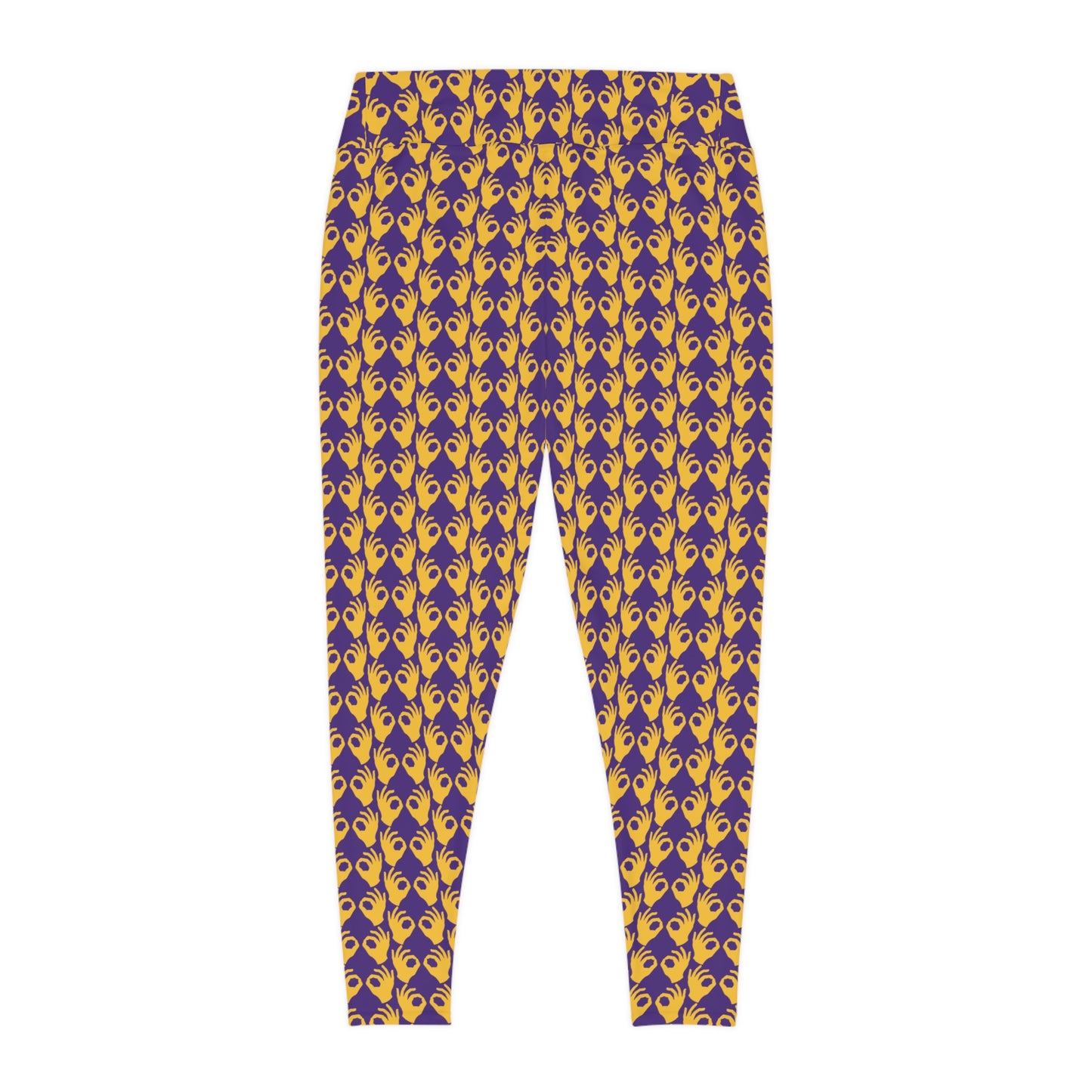 Plus Size Leggings - Purple/Gold Griddy