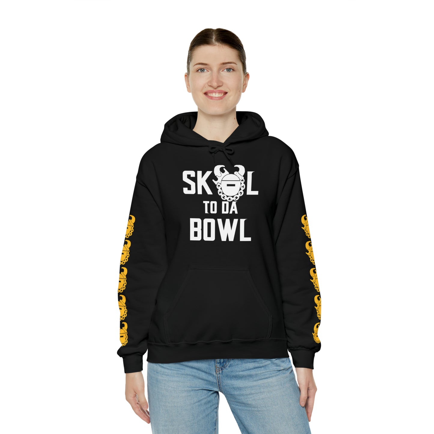 Unisex Heavy Blend™ Hooded Sweatshirt - to da BOWL + Game Day Helmet (Sleeves)