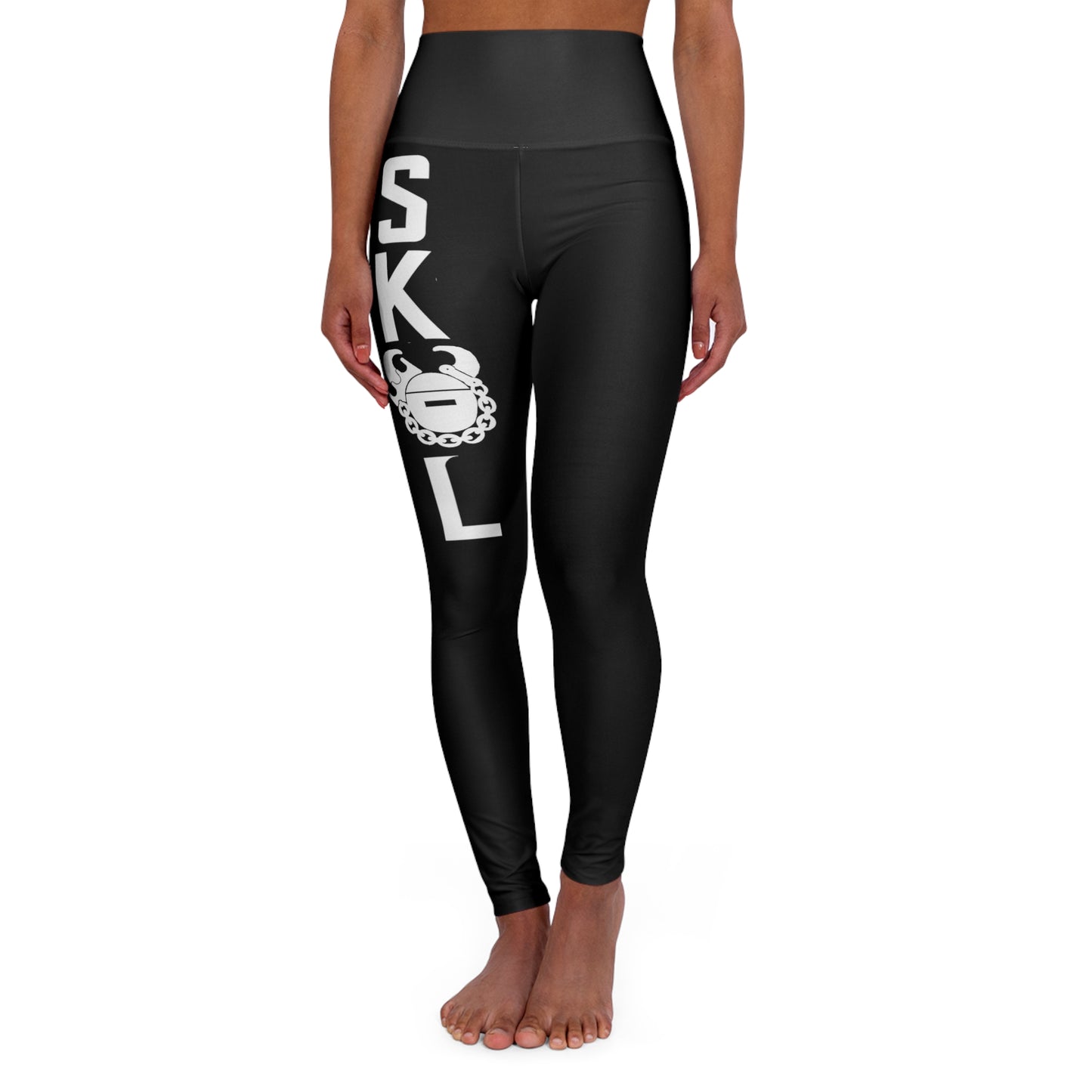 High Waisted Yoga Leggings - Black - BOOM BOOM