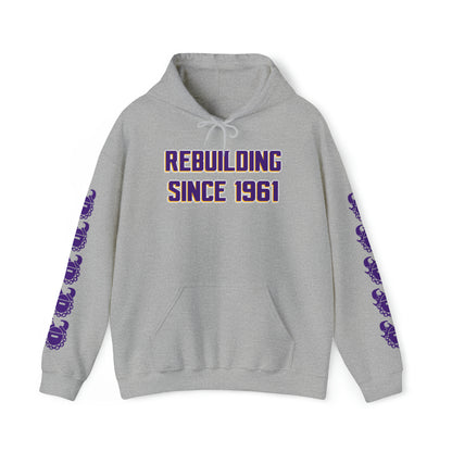 Unisex Heavy Blend™ Hooded Sweatshirt - Rebuilding Since 1961 + Game Day Helmet (Sleeves)