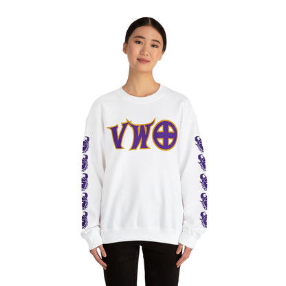 Unisex Heavy Blend™ Crewneck - V-W-O + Game Day Helmet (Sleeves)