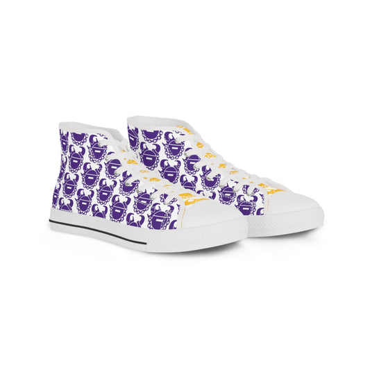 Men's High Top Sneakers - Purple & Gold Helmets