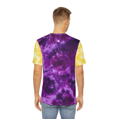 Men's Polyester Tee - Purple/Gold Tie-Dye - BOOM! BOOM!