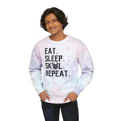 Tie-Dye Crewneck - Eat. Sleep. Repeat.