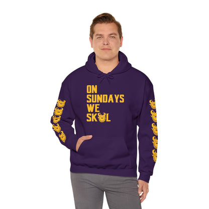 Unisex Heavy Blend™ Hooded Sweatshirt - On Sundays + Game Day Helmet (Sleeves)