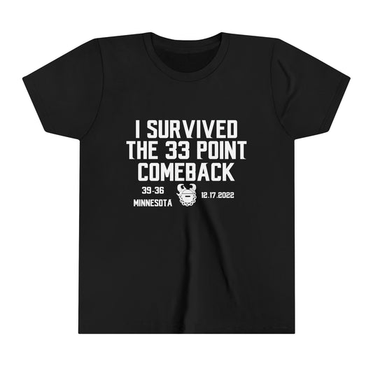 Youth T-Shirt - Survived the 33 Point Comeback