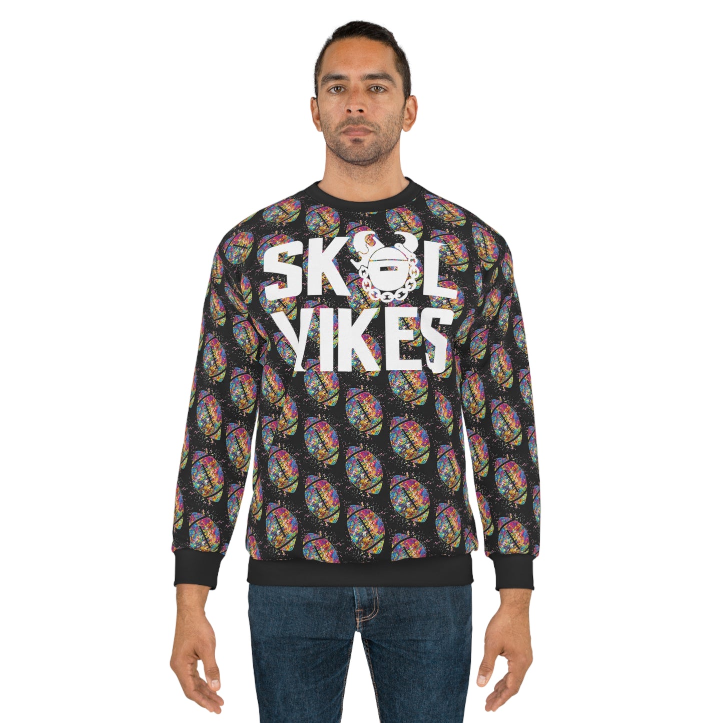 Unisex Crewneck - Color Blast Football - Vikes