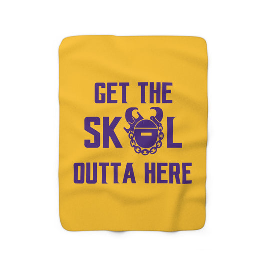 Sherpa Fleece Blanket - Gold/Purple - Get OUTTA Here