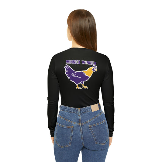 Women's Long Sleeve V-neck Shirt - Winner Winner Chicken Dinner