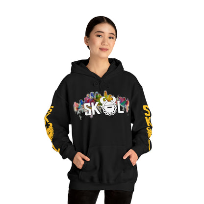 Unisex Heavy Blend™ Hooded Sweatshirt - Skyline + Original (Sleeves)