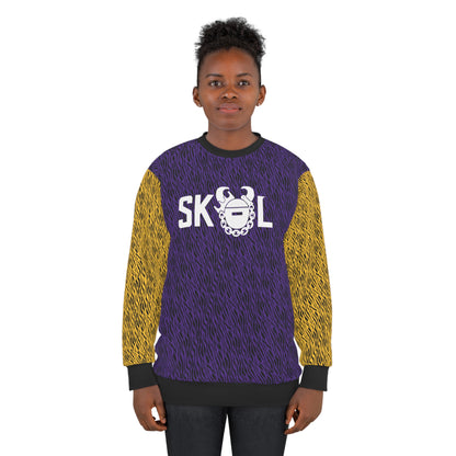 Unisex Crewneck - Purple & Gold Zebra Print - The Original