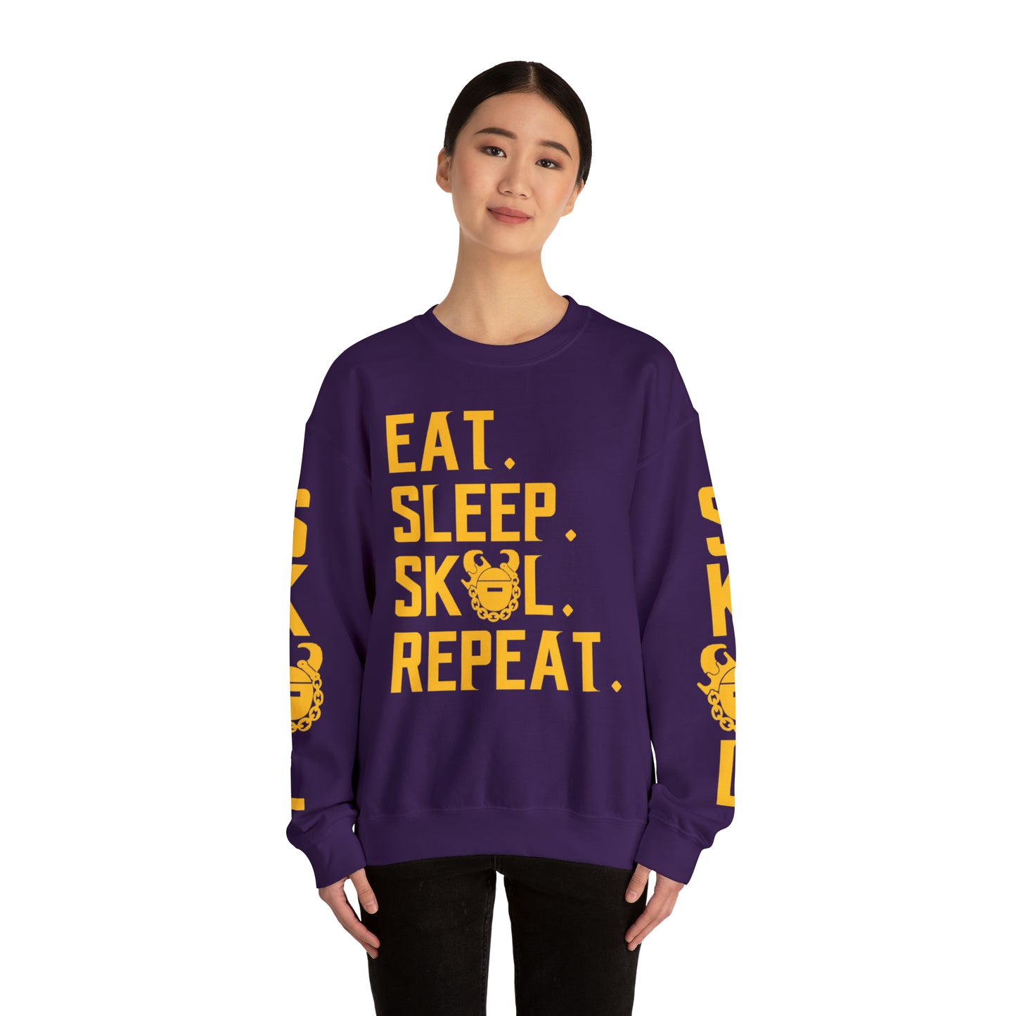 Unisex Heavy Blend™ Crewneck - Eat. Sleep. Repeat. + The Original (Sleeves)