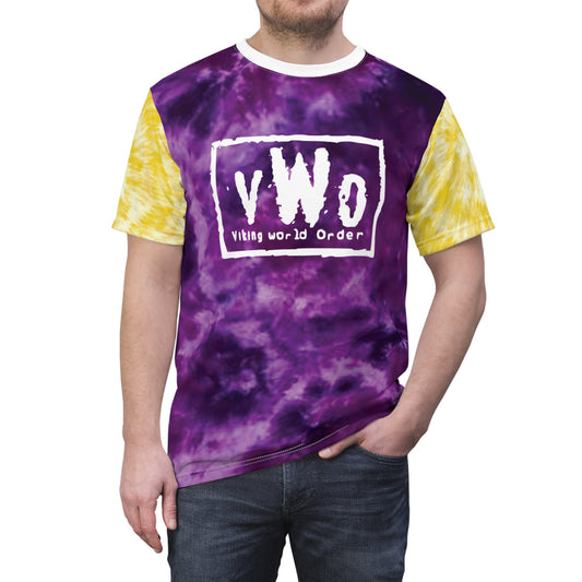 Unisex Cut & Sew Tee - Purple/Gold Tie-Dye - VWO (Framed)