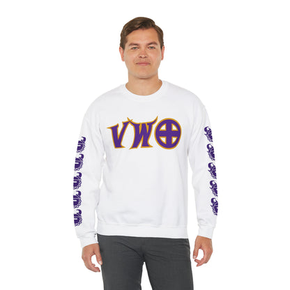 Unisex Heavy Blend™ Crewneck - V-W-O + Game Day Helmet (Sleeves)