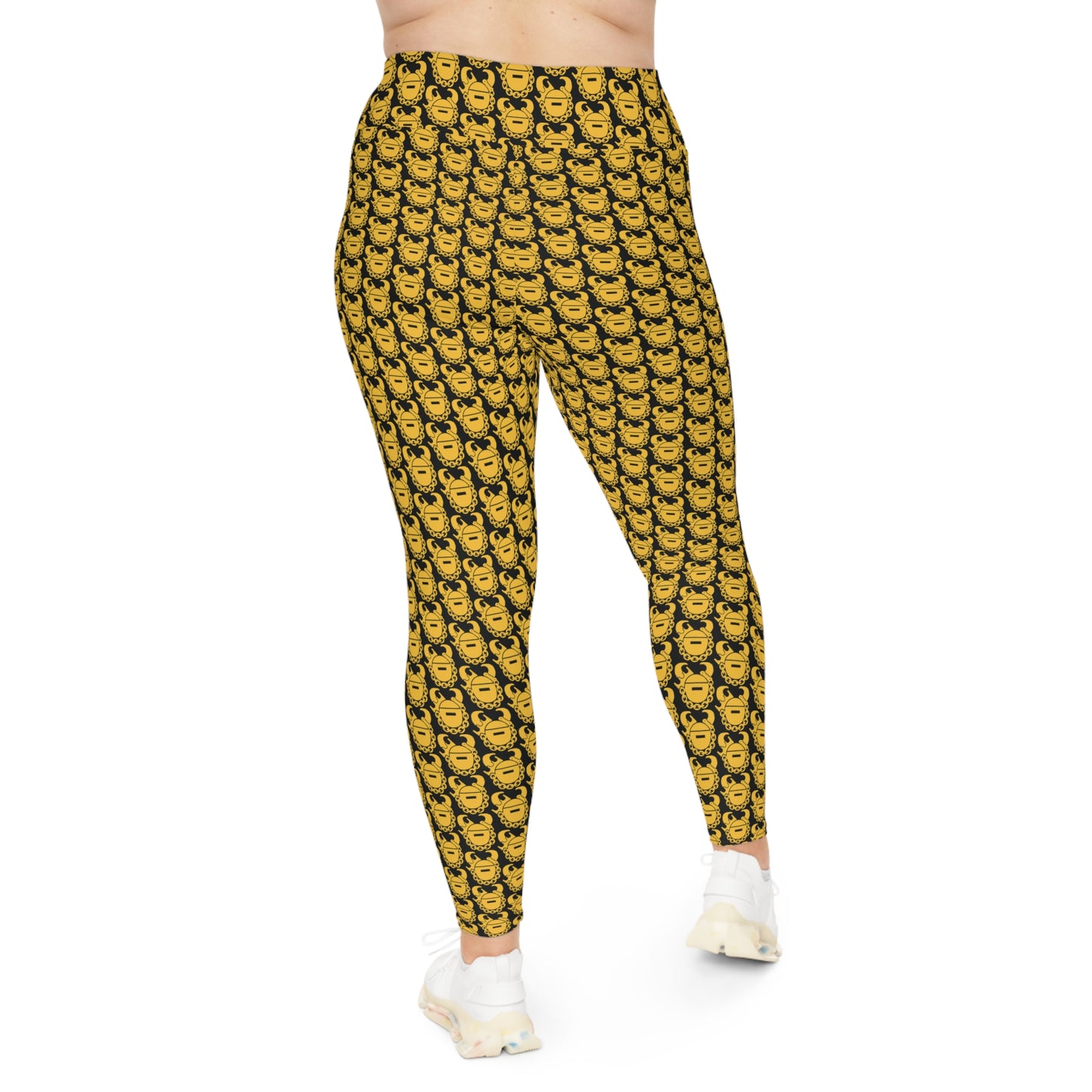 Plus Size Leggings - Black/Gold Helmets