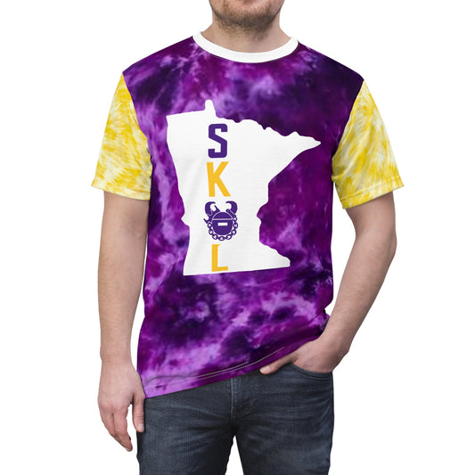 Unisex Cut & Sew Tee - Purple/Gold Tie-Dye - Minnesota