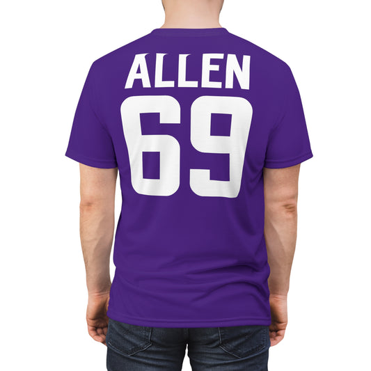 Unisex Cut & Sew Tee - Purple - Jersey #69