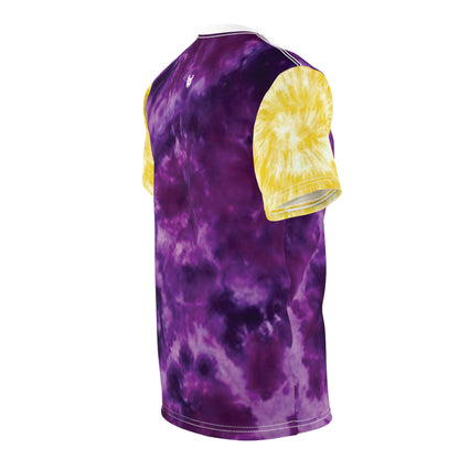 Unisex Cut & Sew Tee - Purple/Gold Tie-Dye - Tailgate Crew