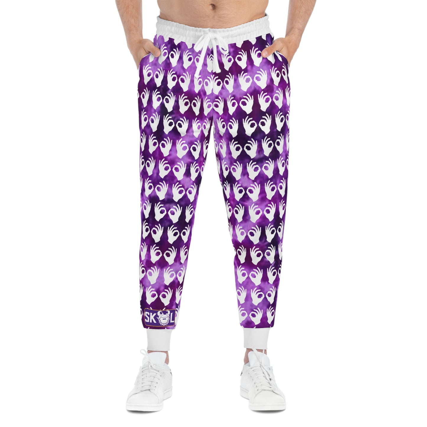 Athletic Joggers - Purple Tie-Dye/White Griddy