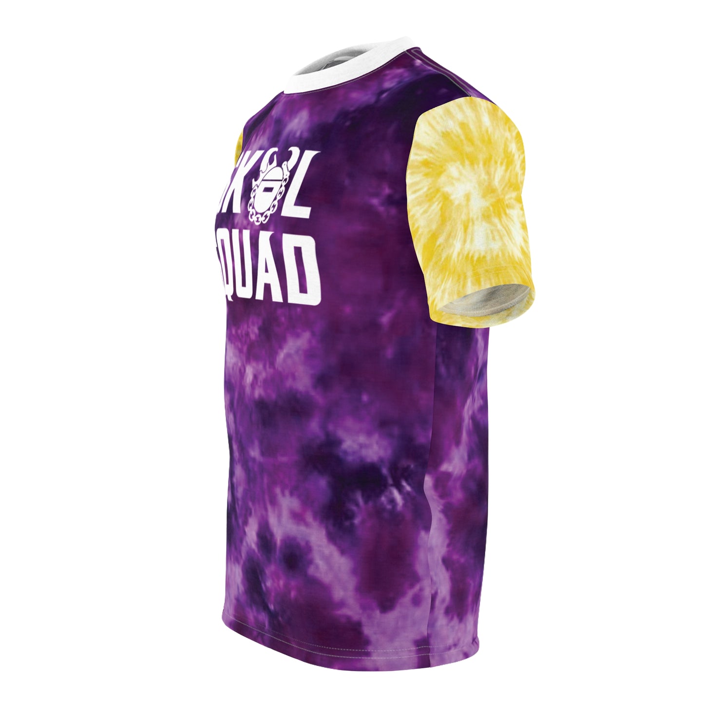 Unisex Cut & Sew Tee - Purple/Gold Tie-Dye - SQUAD