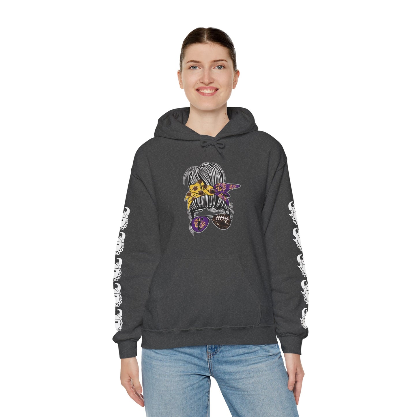 Unisex Heavy Blend™ Hooded Sweatshirt - Girlll! + Game Day Helmet (Sleeves)