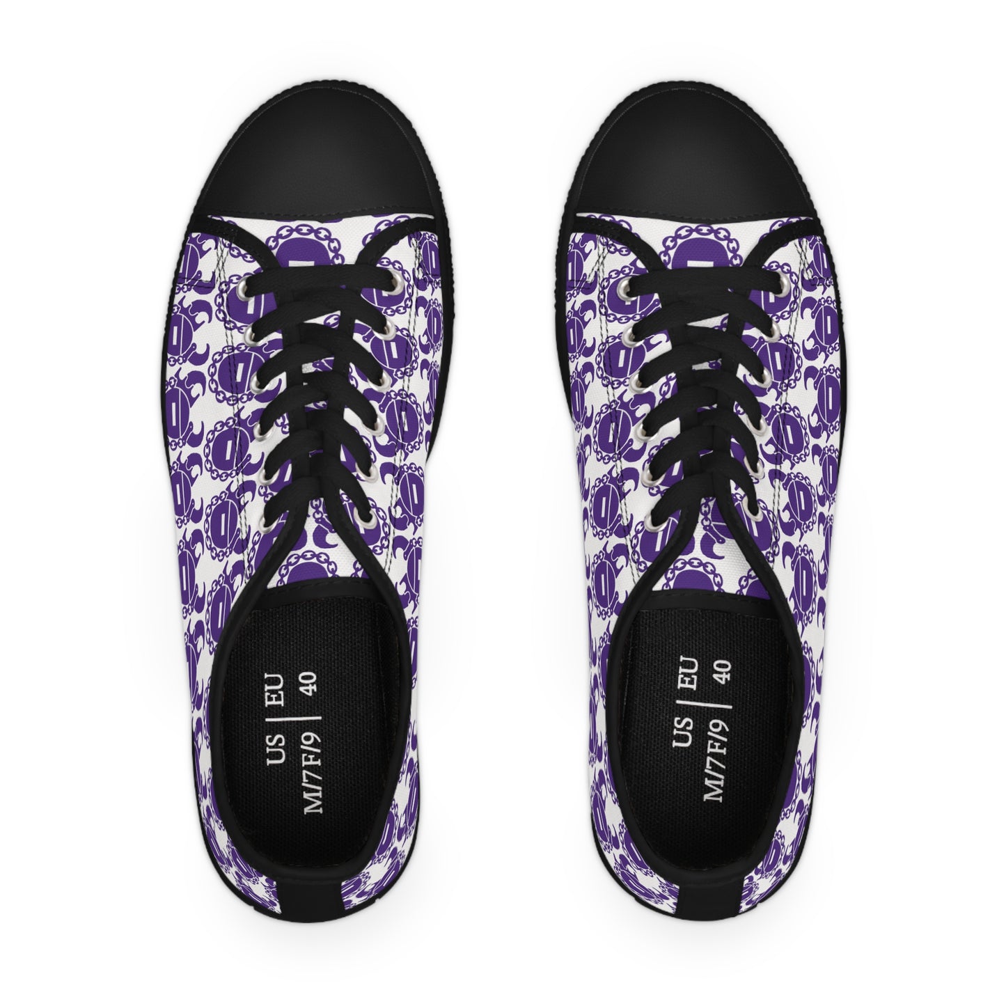 Women's Low Top Sneakers - White/Purple Helmets