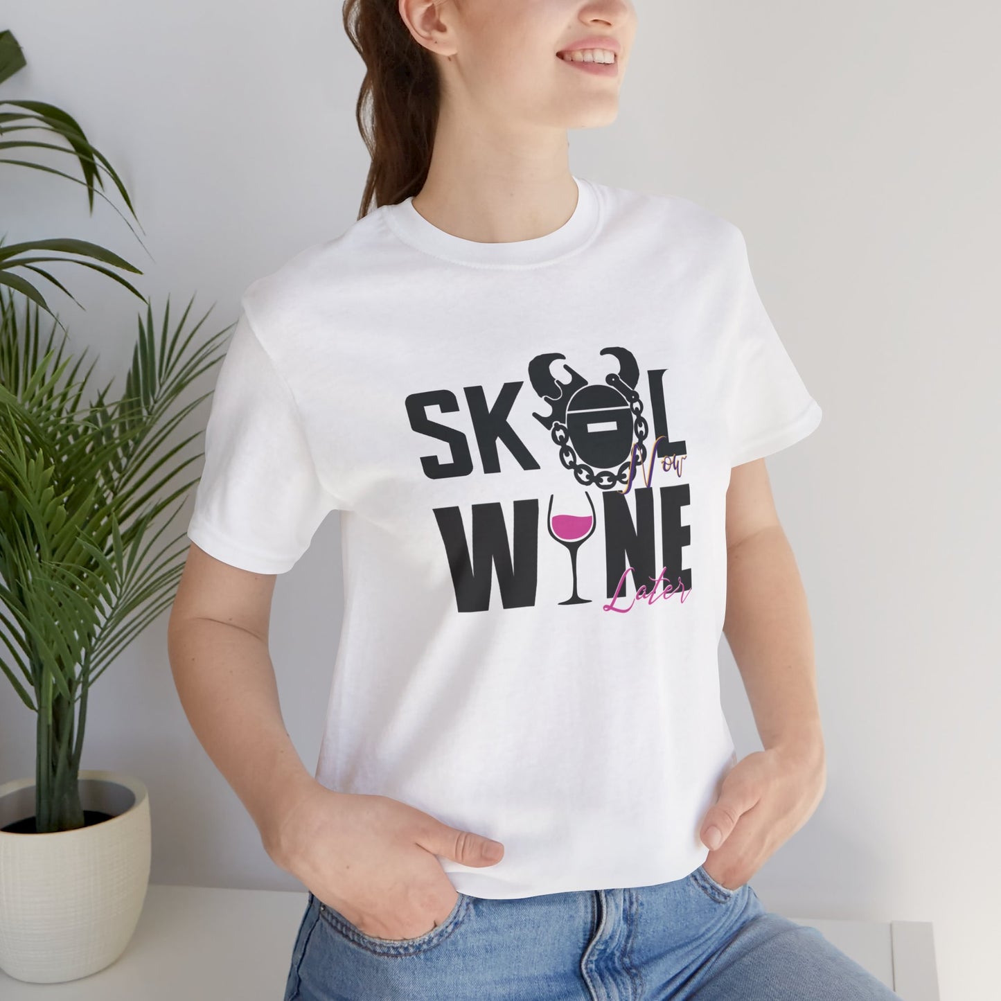 Unisex Jersey Short Sleeve Tee - Wine Later